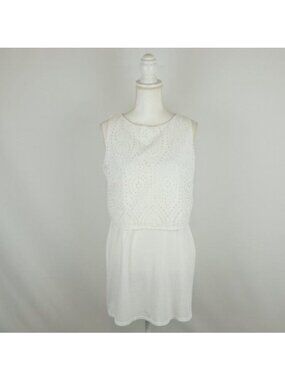 J. Jill Women's Small White Double Layer Scoop Neck Tunic Length Tank Top